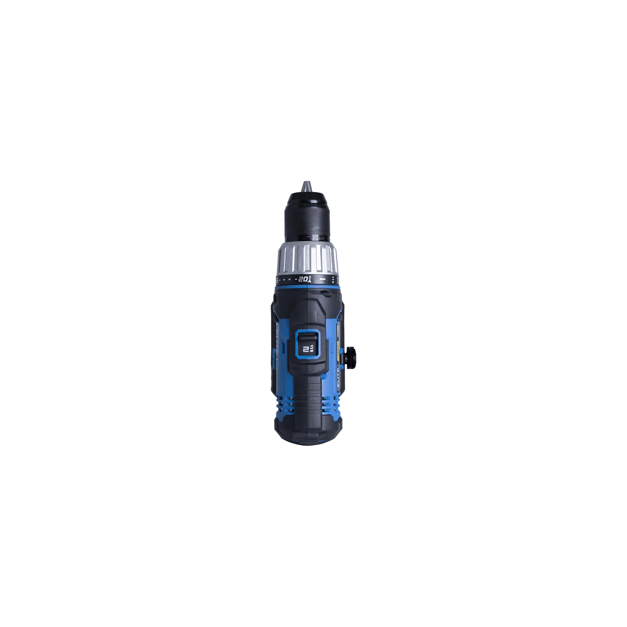 Taladro inalámbrico percutor 20V Mandril 2" - 13mm 1.650RPM ELITE XTREME con 2 Baterías, Cargador, Clip Cinturón, Punta Destornillador y Estuche Plástico